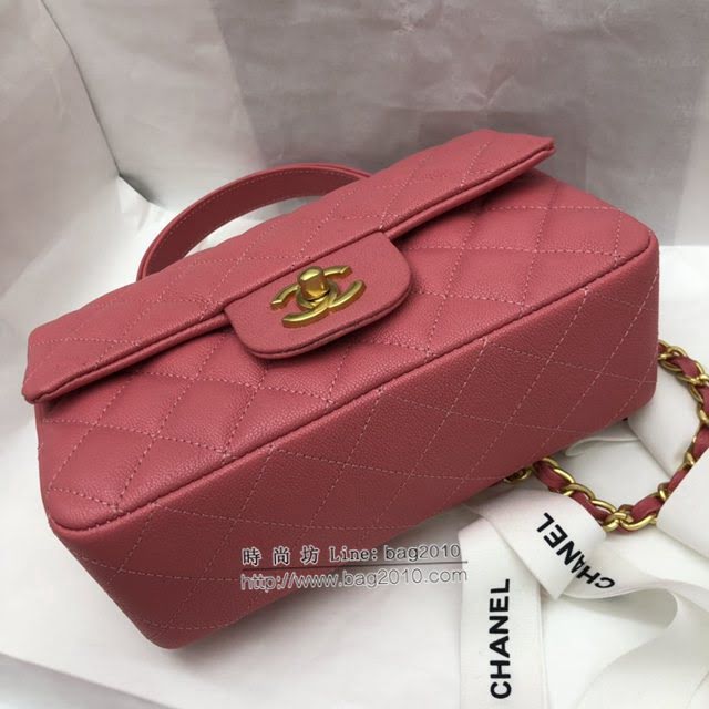 Chanel女包 香奈兒專櫃經典走秀款手提女包 Chanel果粒壓花小牛皮口蓋包  djc4329